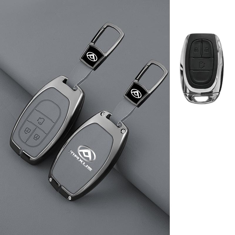 Funda para Llave de Coche para Saic Maxus T60 Aleación de Zinc Cuero Llavero Inteligente Remoto Carcasa Protectora Automática Piel para Llavero Accesorios