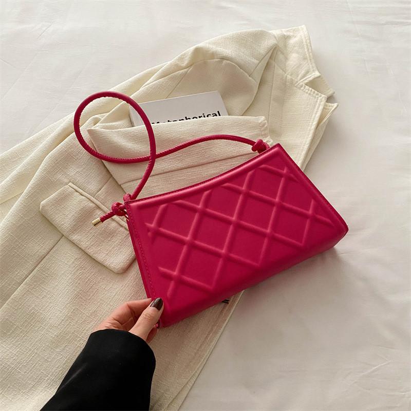 Trendy Pu Leather Shoulder Bag For Women 2024 Summer Fashion Casual Small Square Bag With Zipper Closure