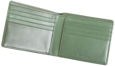 Bifold Genuine No Coin Green Men's Wallet, Leather, Slim, Pocket,
