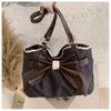 Neue Mode Polka Dot Schleife Spitze Große Kapazität Schultertasche für Damen Pendler Tote Handtasche