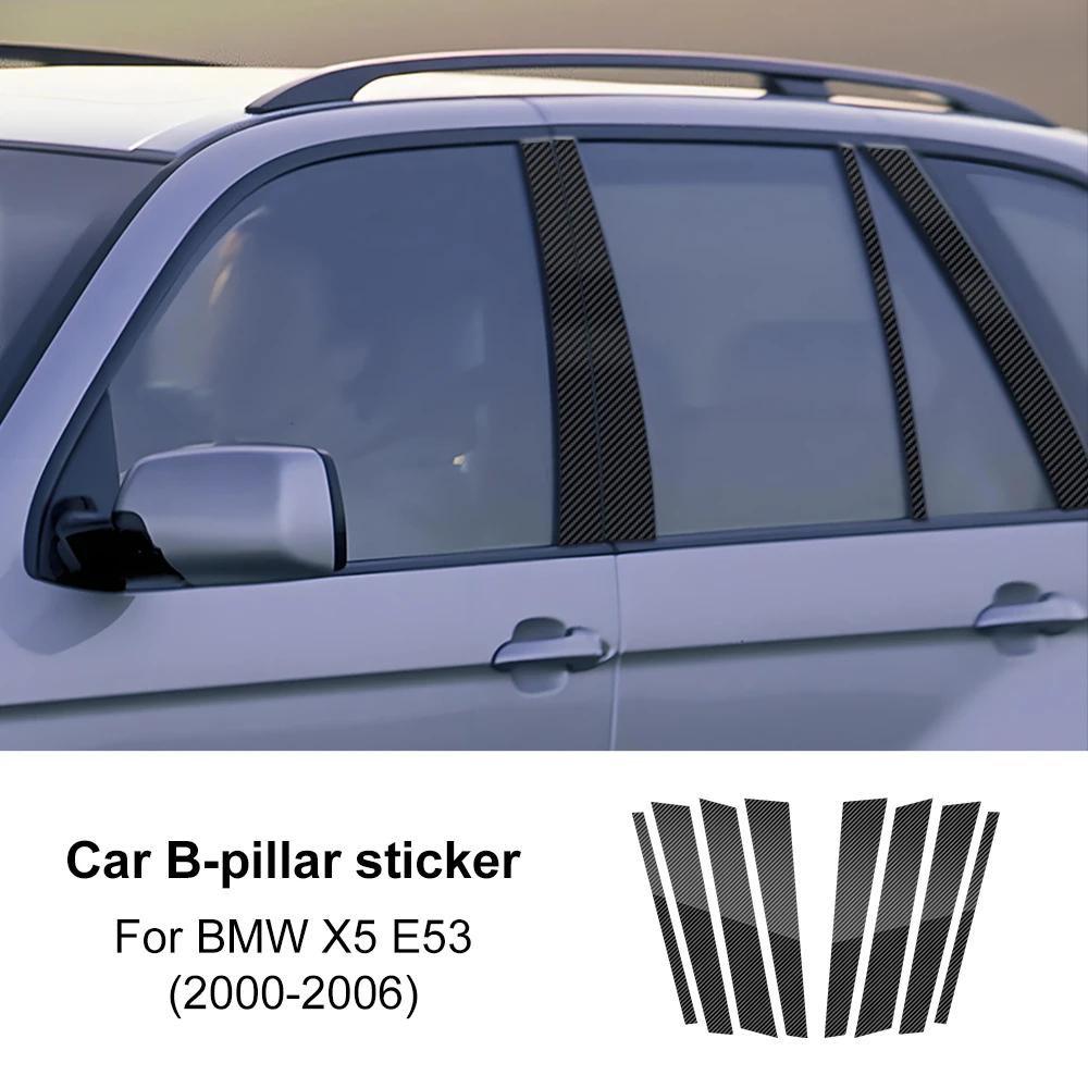 For BMW X5 E53 2000 2001 2002 2003 2004 2005 2006 Car Window Door Column B Pillar Glossy Black PC Sticker.