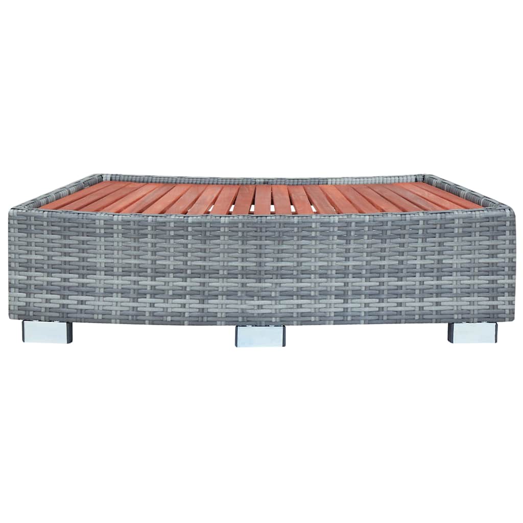 vidaXL Spa-Einstiegsstufe Grau Poly Rattan 92×45×25 cm