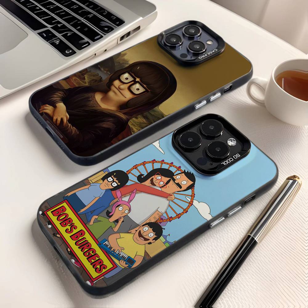 Cartoon B-Bobs Burgers Phone Case For iPhone 16,15,14,13,12,11,8,7,Pro,Max,Plus,Mini,XS,SE Anti Fall Black Matte Hard