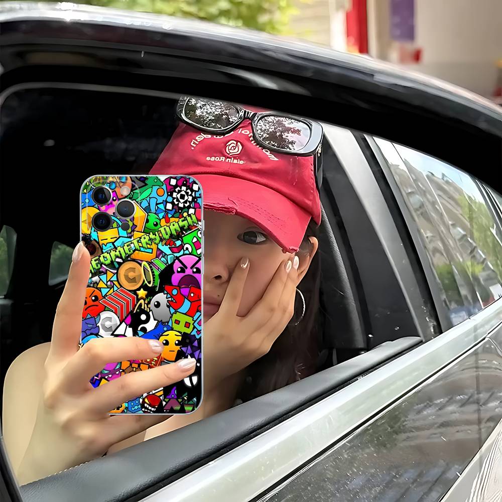 

Game Geometry Dash For IPhone 17 16 15 14 13 12 11 Pro Max Plus Transparent Soft TPU Phone Cover iPhone 17pro max
