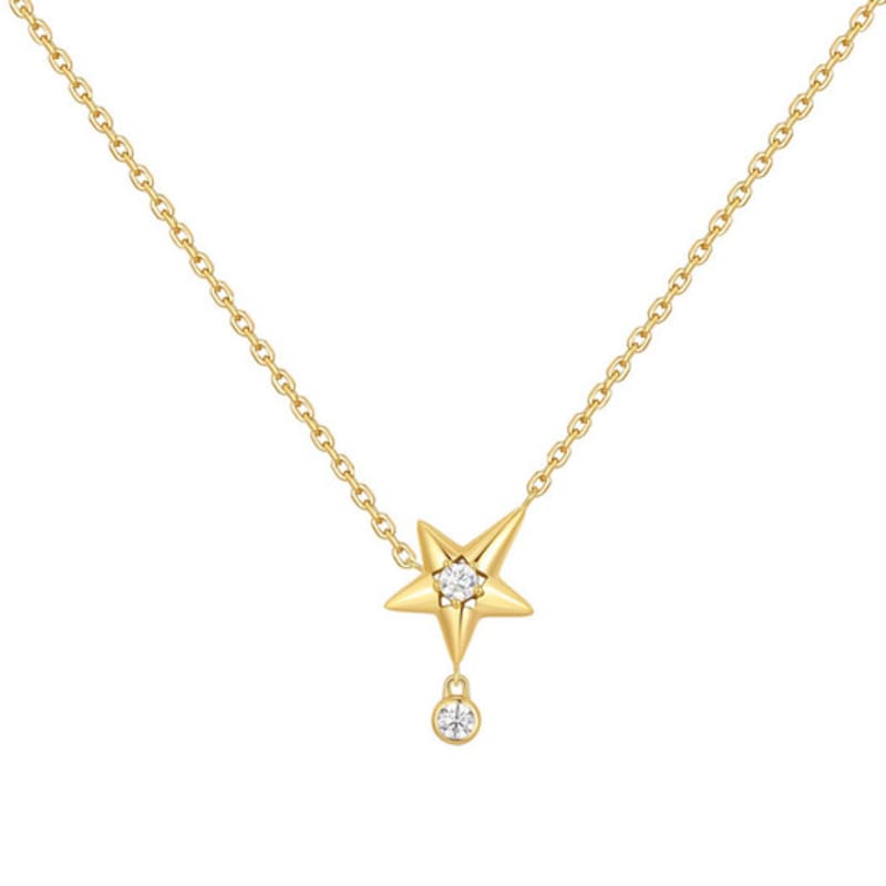ANIA HAIE Gold Sparkling Star Drop 925 Silver Necklace N066-04G