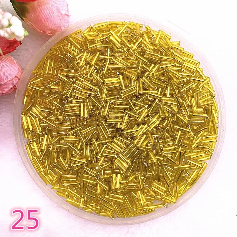 New 2*6.5mm 400pcs/lot Czech Cylindrical Glass Bugle Beads European Seed Long Tube Two Hole Loose Beads for Jewelry Making