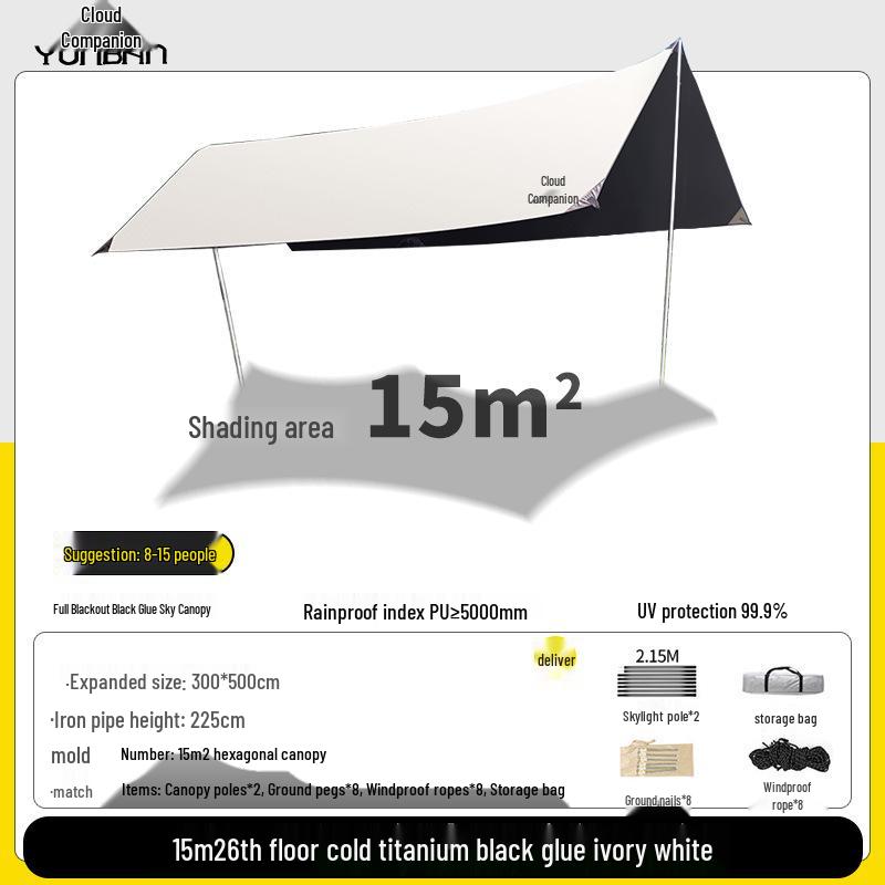 Octagonal Vinyl Camping Canopy: Thickened, Portable Sunshade & Rainproof Butterfly Awning