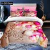 Custom Name Love Heart Valentine's Day 3D Duvet Cover Bedding Set Comforter Linen Pillowcases Wedding Decor Twin King Queen