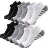 10Pairs Men Black White Grey Towel Bottom Sweat Absorbent Anti Odor Breathable Non Slip Ear Loop Short Socks for Running Sport