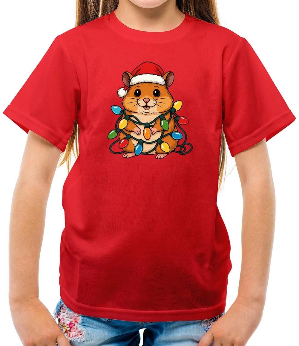 Hamster Christmas Lights - Kids T-Shirt - Hamsters Xmas Cute Love Pet Pets 100