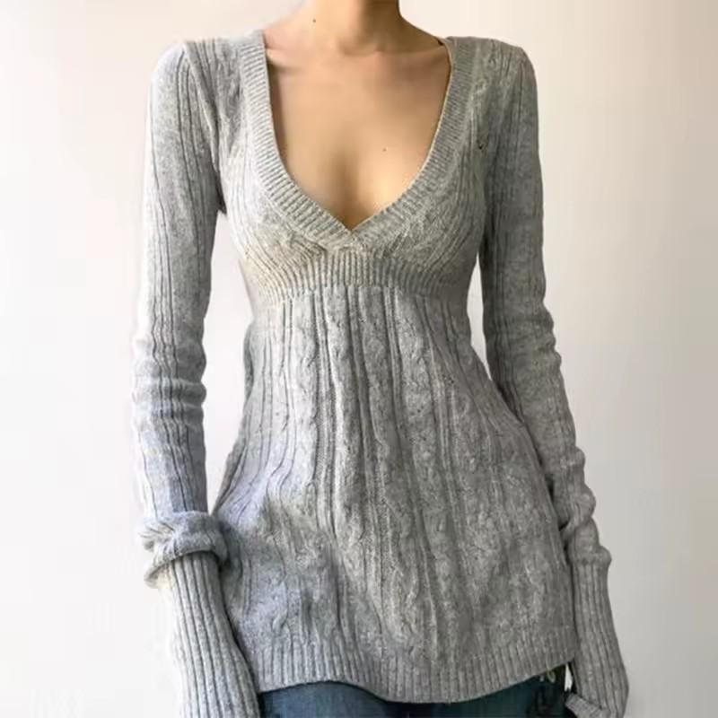 Trendy Striped V-Neck Hooded Pullover Sweater