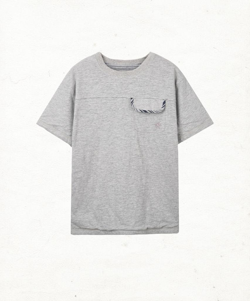 Dandel Dd Reversible Stripe Pocket Tee (Grey)