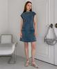 Baseukala Cap Sleeve Denim Mini Dress