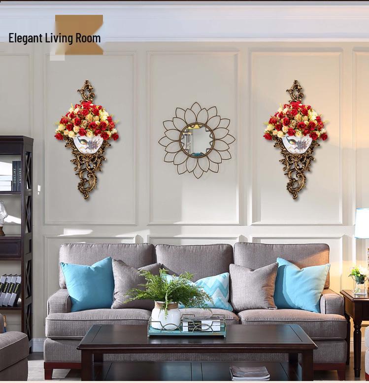 European Wall-Mounted Vase: Creative Resin Ornament for Retro Home Decor