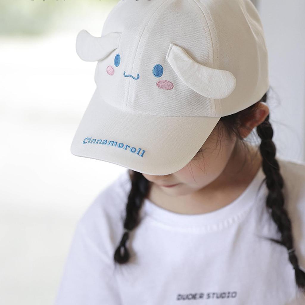 Sun Cap Kuromi Baseball Hat with Checkered My Melody Design for Featuring My Hello and UV Black [QPPQ] Kids, Melody, Cinnamoroll, Pochacco, Kitty,