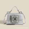 Early Spring New Women's Bag Crocodile Pattern Kelly Handheld Crossbody Bag Water Diamond Shining Luxury Single Shoulder Bag for Women