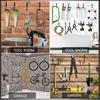 Bicycle & Tool Storage Rack - Garage Hooks for Bikes & Garden Tools