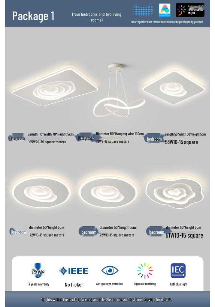 Minimalist Cloud-Shaped Ceiling Light with Mijia Smart Support for Living Room