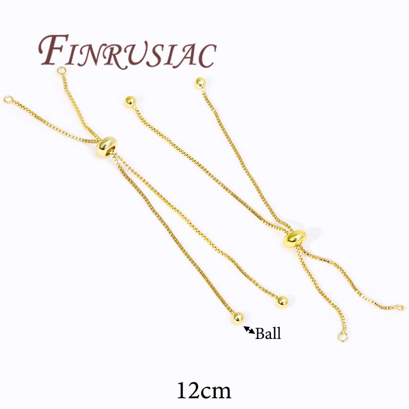 

12CM 18K Gold Plated Adjustable Chains Bracelets Accessories,Slider Extender Chains with Ball Ends For Jewelry Making 1 piece