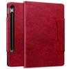 Applicable To Samsung Tab S10FE + Tablet Leather Case, Solid Color Business Leather Pattern Card Holder Anti-drop Case S11