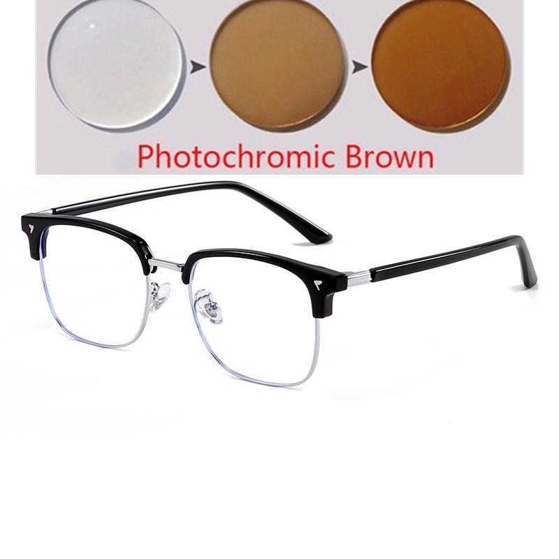 0 -0.5 -0.75 To -6.0 Half Frame  Anti Blue Rays Square Nearsighted Glasses For Women  Shortsighted Prescription Spectacles