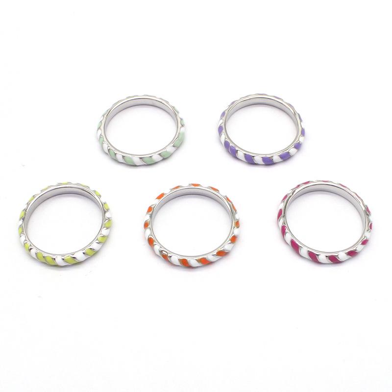 Kenjie Two-Color Enamel Craft Signet Ring - Women's Versatile Hand Jewelry