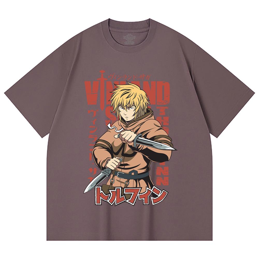 230 Gsm 100% Cotton Vinland Saga V1 Thorfinn Print Unisex Heavy Cotton T Shirt