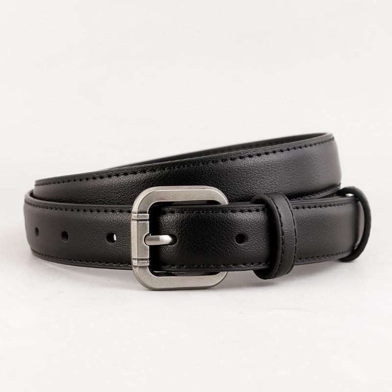 

Vintage Style Genuine Leather Waist Belt With Pin Closure For Casual And Work Style чёрный