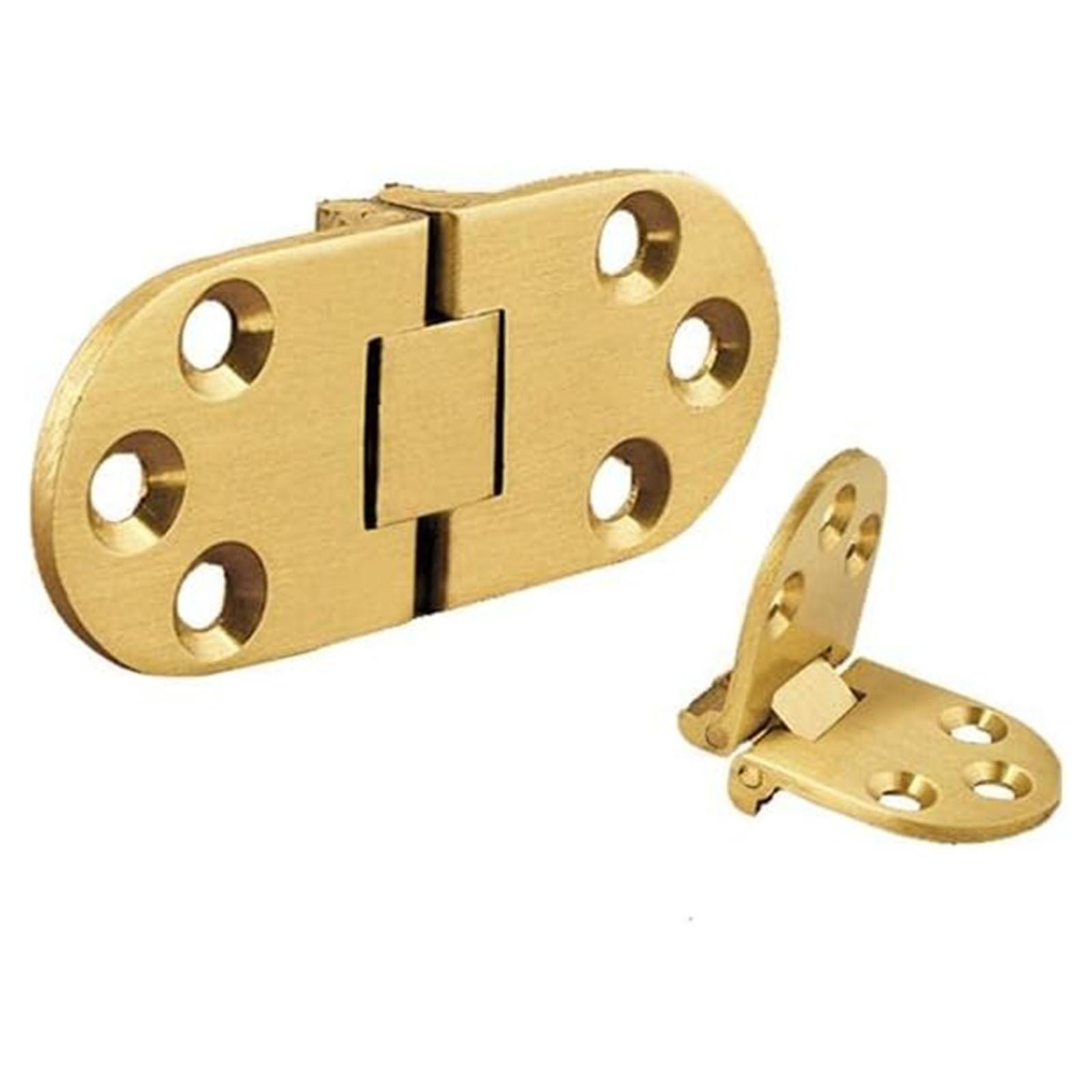 

Pair of Brass Flap Hinges Table Folding Flip Top Hinge,Brass Tray Hinges Flip Concealed Furniture Hardware (80mm x 30mm) One Size