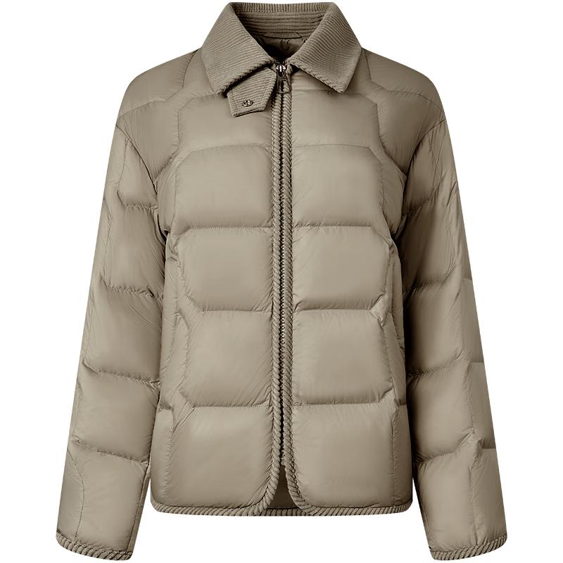 Tanboer Women's Lightweight Lapel Down Shirt Jacket
