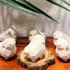 Carved Wood Sheep Figurine Unique Miniature Lamb Statue Animal Sculpture Ornament for Home Desktop Decoration or Gift