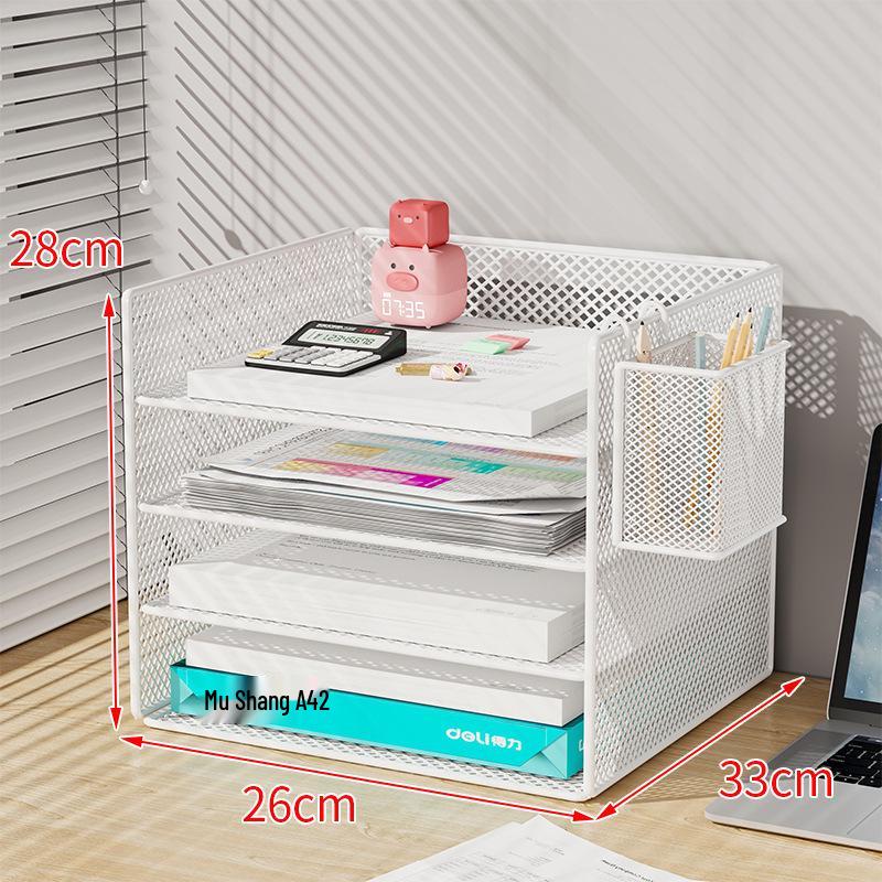 Multi-Layer Metal Desktop File Rack and Document Holder