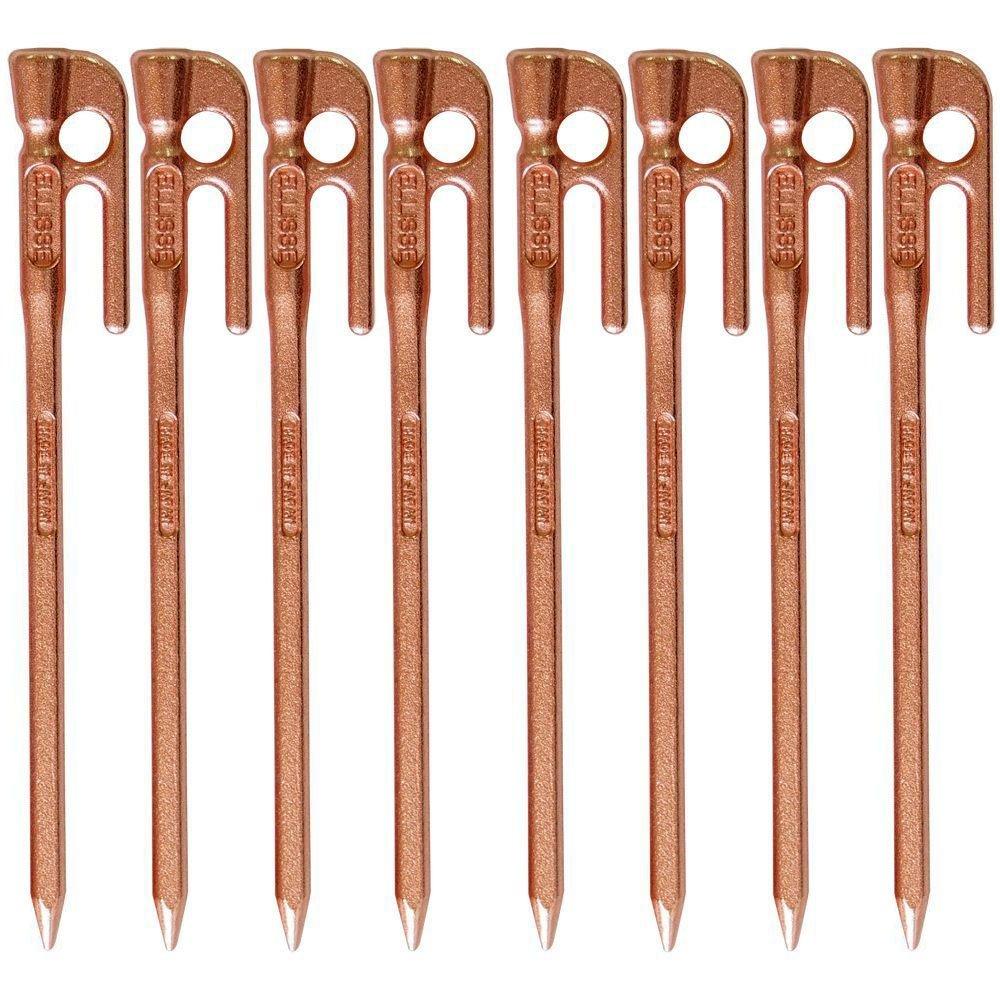 ELLISSE Forged Tent ELLISSE Bronze Set of MADE IN JAPAN Pegs, Stakes, 28cm, Plated, 8, MK-280BR,