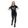 DC Comics Womens/Ladies Superman Floral Logo 2 Cotton Boyfriend T-Shirt