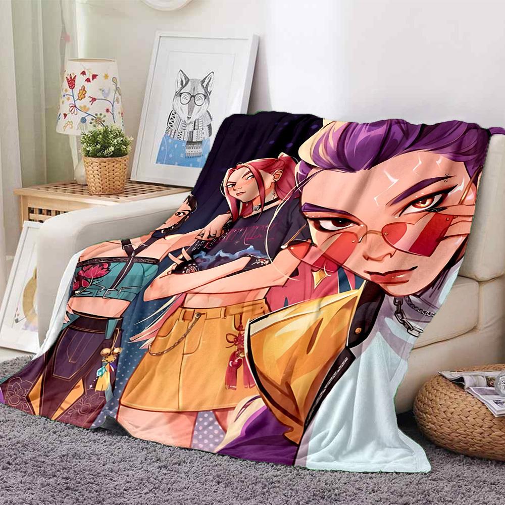 1pc K Pop Demon Hunters Flannel Blanket, Soft Skin Friendly with Digital Printing, Various Sizes Available for Family, Friends, Birthday