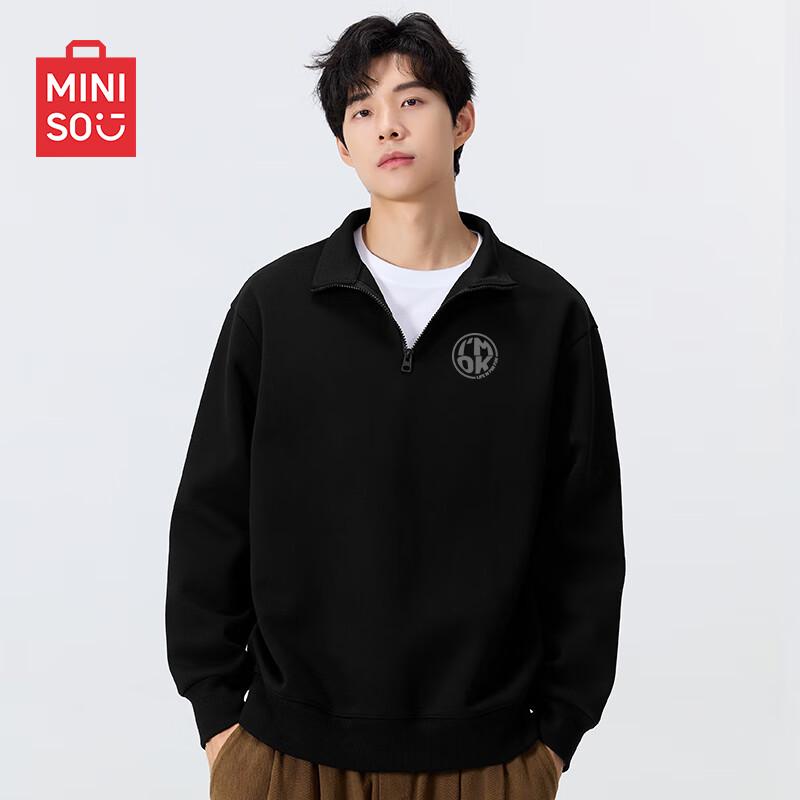 

MINISO Men s Heavyweight Relaxed Fit Half-Zip Sweatshirt M