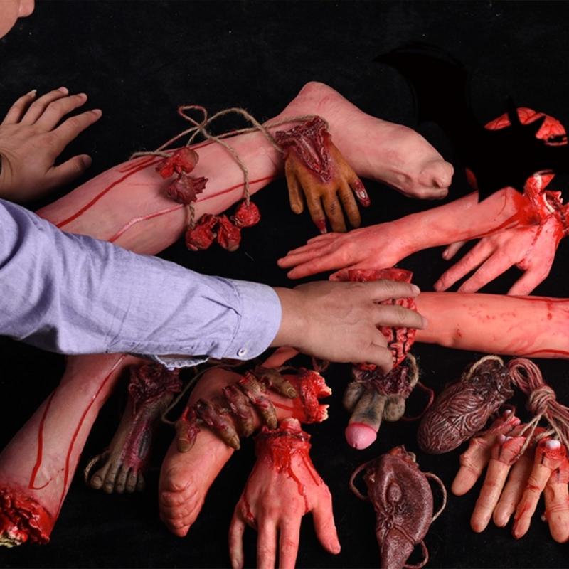 Dead Bloody Scary Limb Props for Yard Garden Horror Props Halloween Decorations Decorative Extremity Decorations