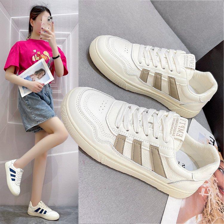 Little white shoes women's summer new flat baseplate shoes student thin trendy sports and leisure shoes