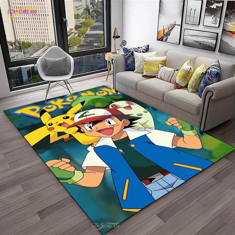 Pokemon Pikachu Κινούμενα Σχέδια Anime Χαριτωμένο Χαλί για Σαλόνι Υπνοδωμάτιο Χαλί Κουζίνας Πόρτας Παιδικό Αντιολισθητικό Πατάκι Δαπέδου Alfombra Δώρο Γενεθλίων