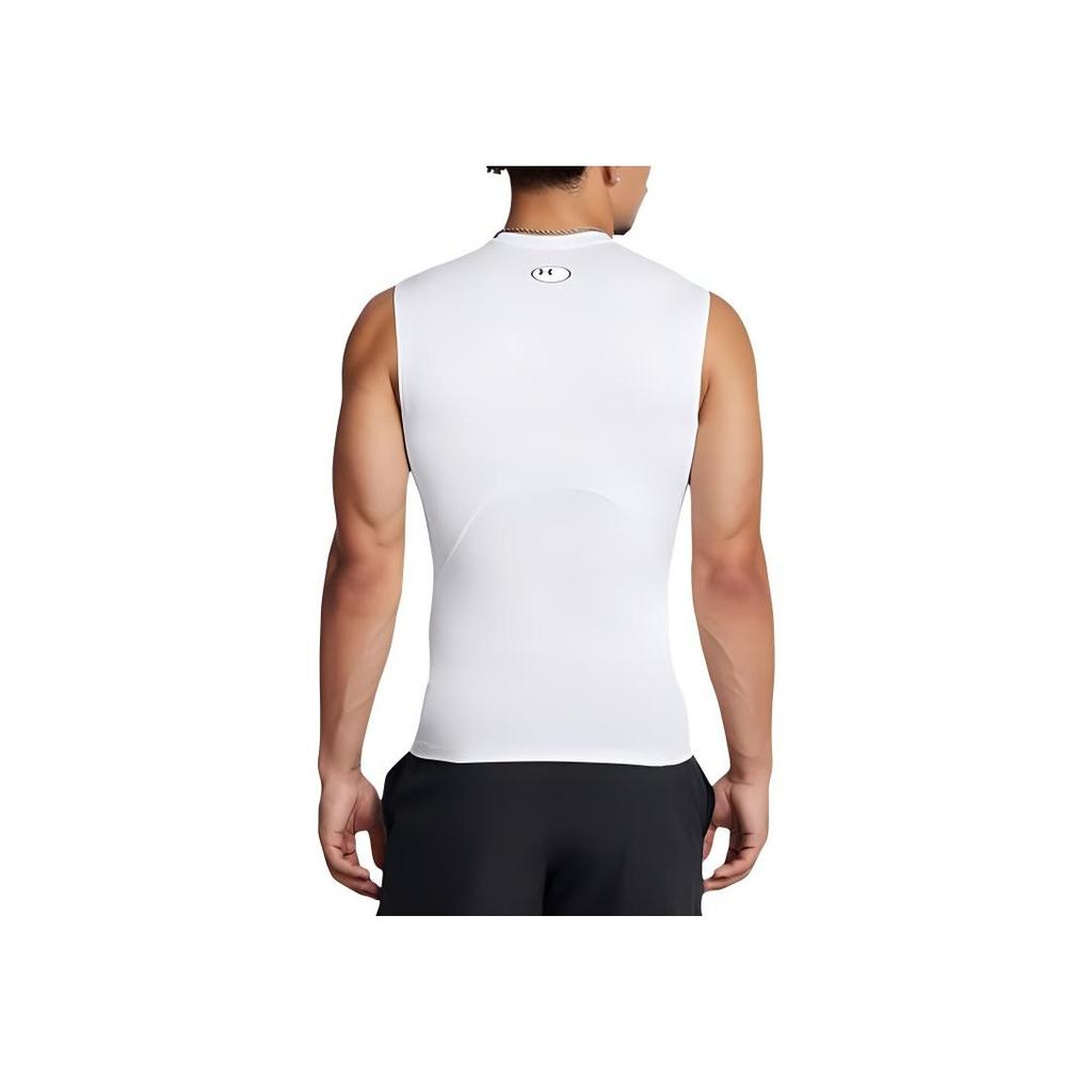 Under Armour Mens HeatGear® Sleeveless Solid Slim Fit Sports Moisture-Wicking Breathable Tank Top Men Tops White 1361522-101