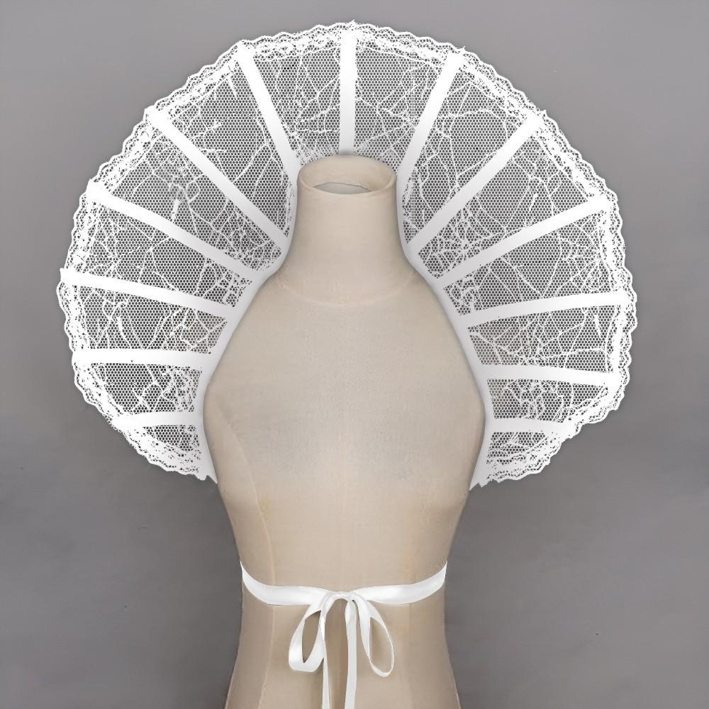 Lace Victorian Stand Up Collar Mesh Renaissance Queen Cosplay Cloak Gothic Medieval Design Halloween Costume Accessories One Size