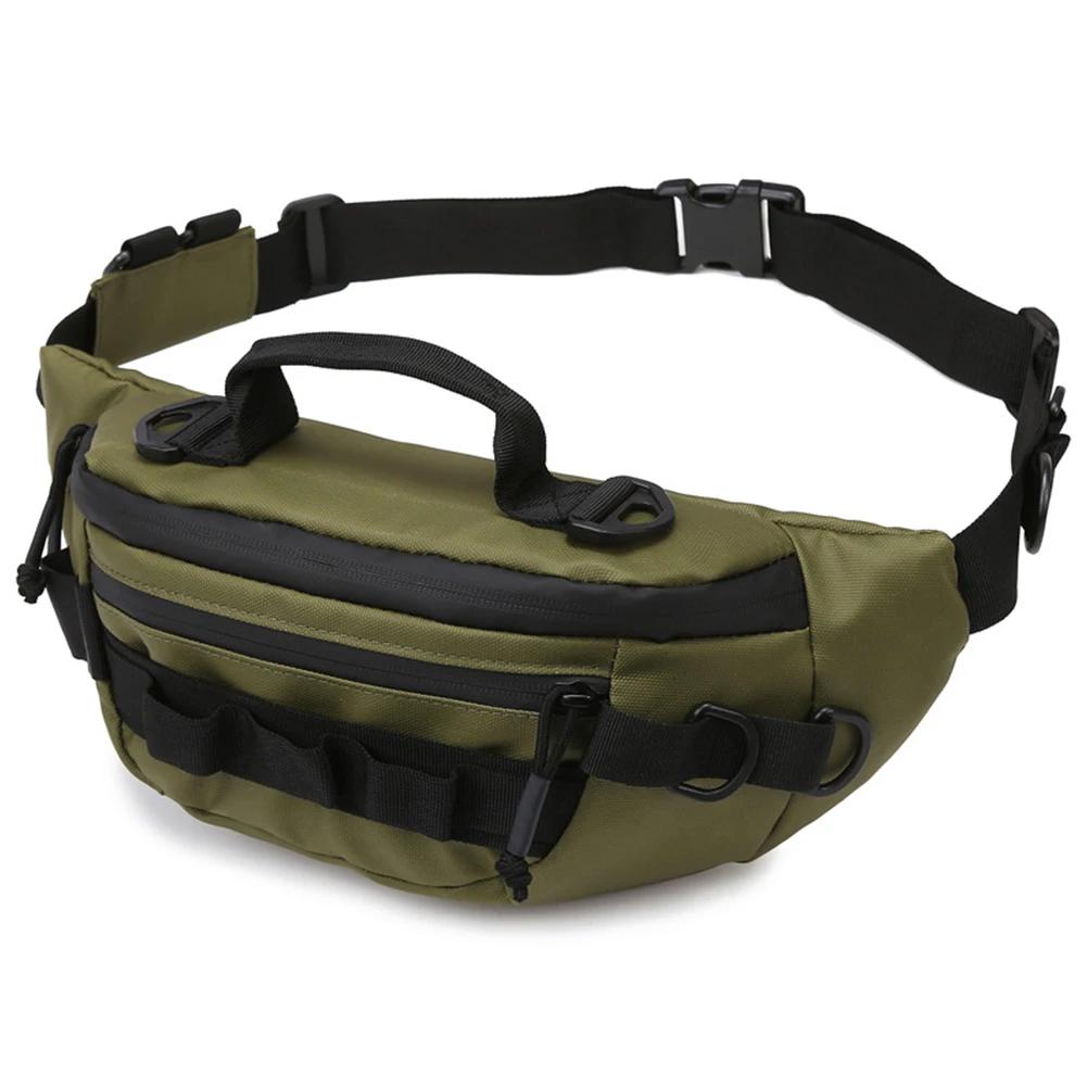 Men Fishing Waist Pack Waterproof Tactical Fanny Pack Multifunctional Zipper Storage Bag Anti-Theft for Outdoor Camping