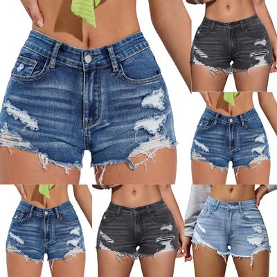 Womens Jeans High Waisted Distressed Denim Shorts for Women Casual Summer Ladies Jeans Womens Shorts Classic Fit