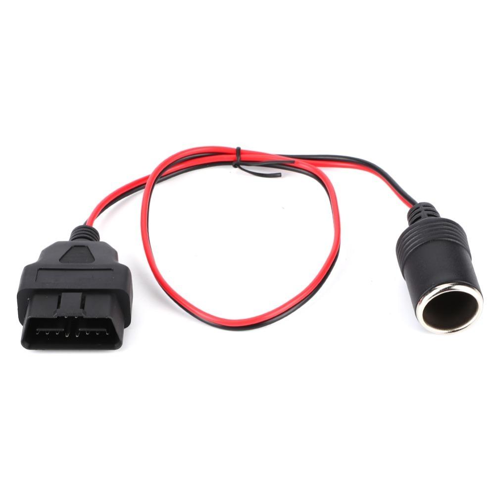 16Pin OBD2 Male Cigar Lighter Socket 12V Cigar Lighter Socket OBD2 Equipment Emergency Use чёрный