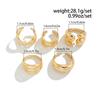 Simple Wide Face Geometric Chunky Ring Set for Women Men Irregularcross Hollow Open Rings Vacation Party Jewelry Charm Gold Silver Color