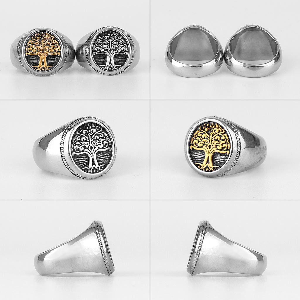 The Tree of Life In Nordic Viking Mythology Stainless Steel Mens Rings For Male Boyfriend Jewelry Creativity Gift