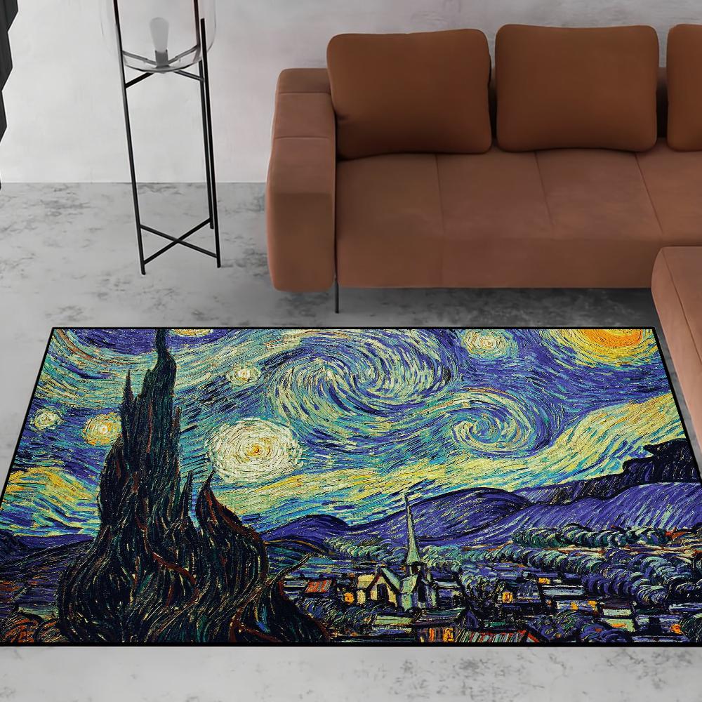 Umění olejomalby související s Van Goghem Vstupní rohožka Vítejte Vstup Balkon Koupelna Podlaha Protiskluzová rohožka Koberec do ložnice Domácí dekorace