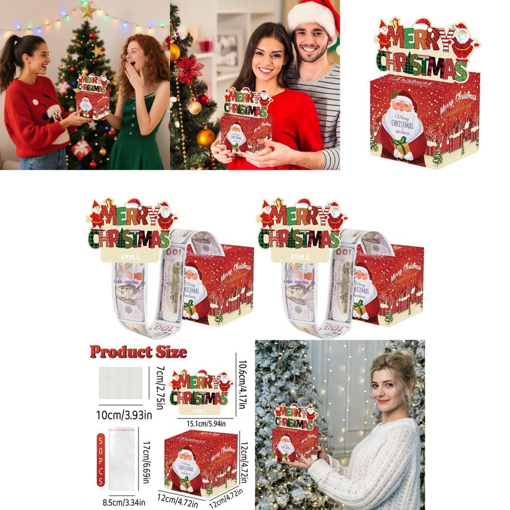 Christmas Santa Claus Collection Box With Red Gradient Paper For Holiday Party Decor And Gift Giving