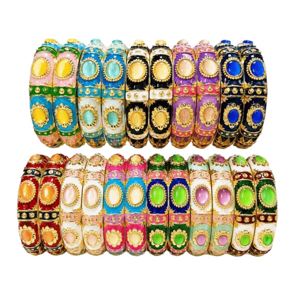 Widen Enamel Bracelet 1.4cm Faux Cat‑Eye Enamel Bangle Enamel Bangle  For Women / Adults