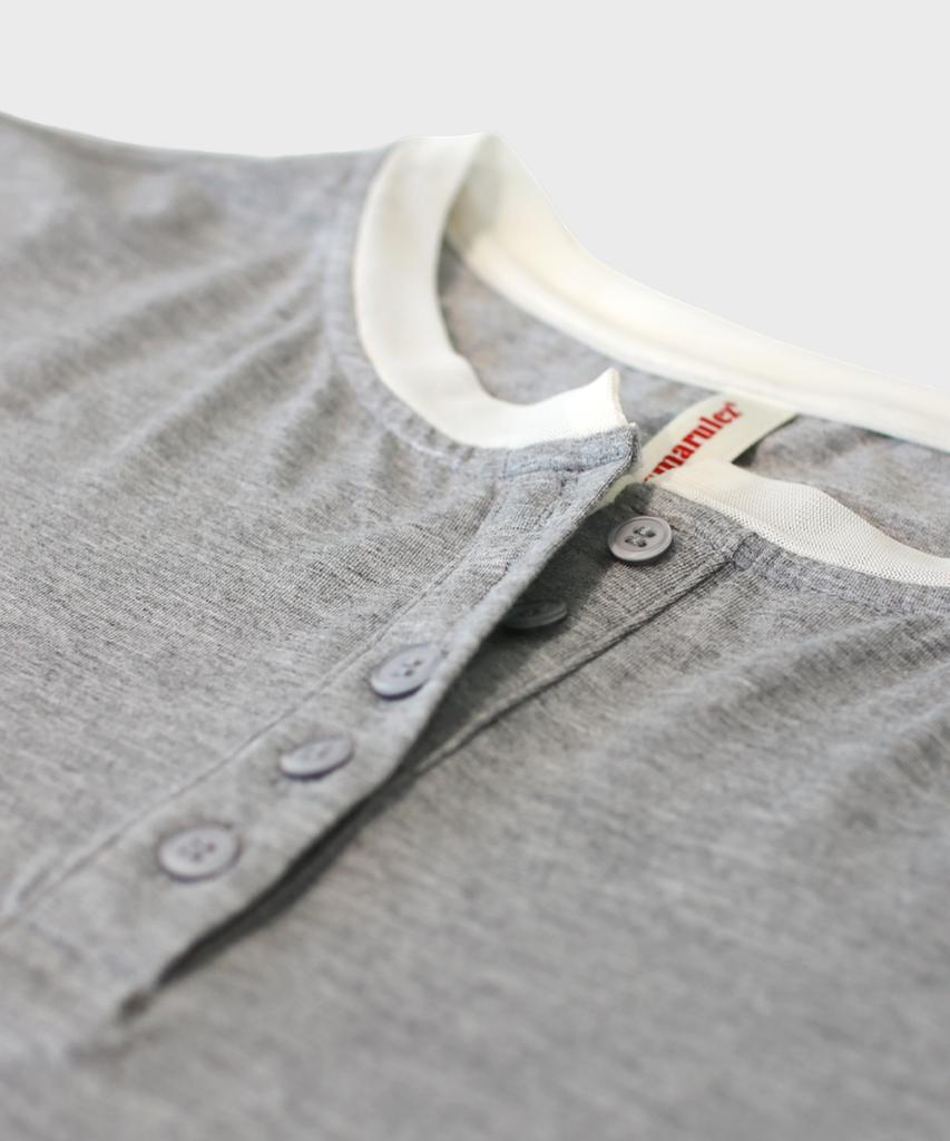 Maseumaluljeueopaeleol Mash Layered Henry Neck Top_Melange Gray